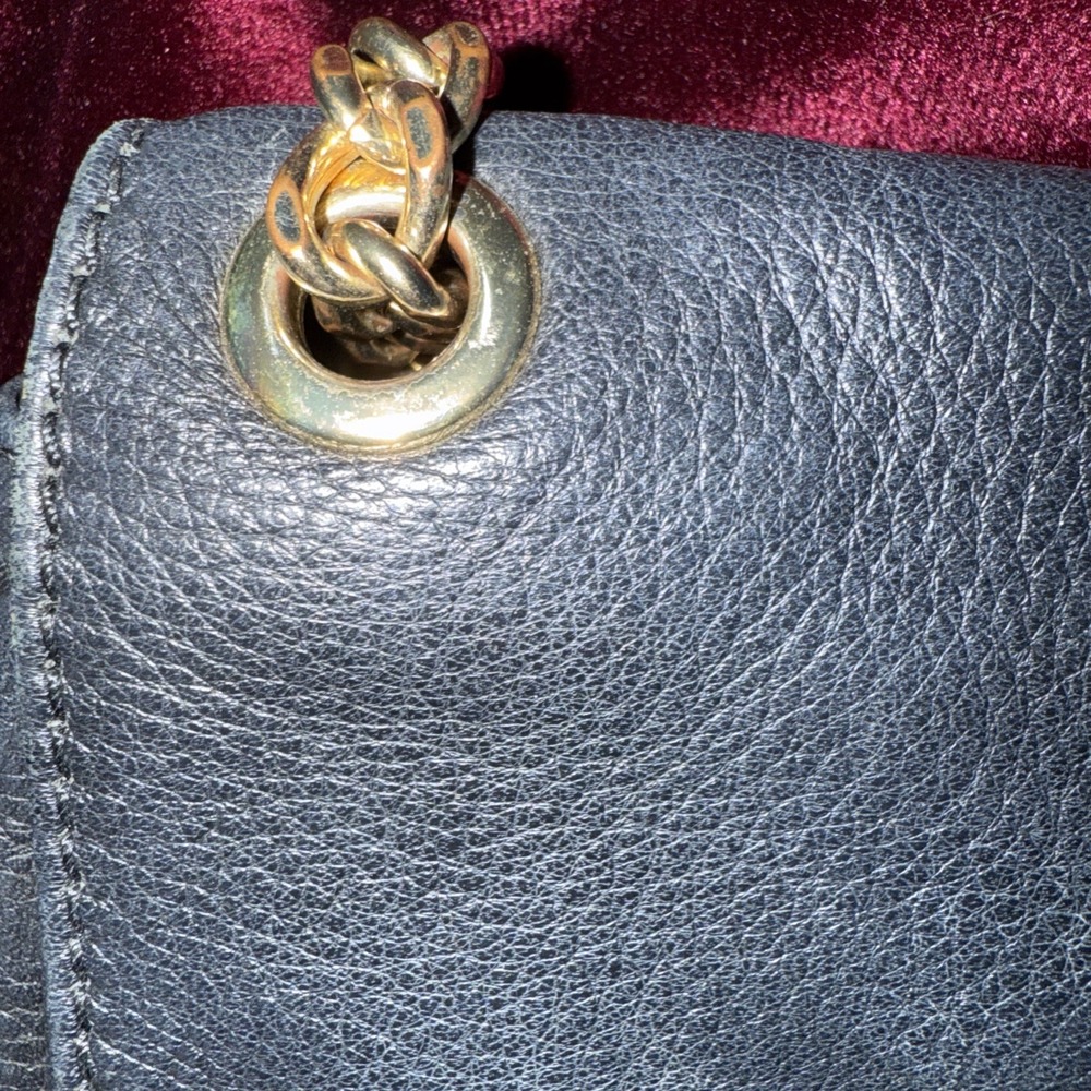 MICHAEL KORS FULTON Bag SMALL SHOULDER FLAP PURSE Black Pebbled Leather - Picture 10 of 10